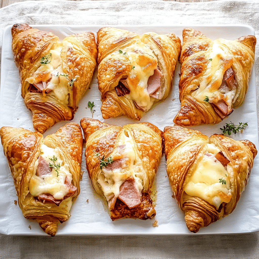 Baked Ham and Cheese Croissants