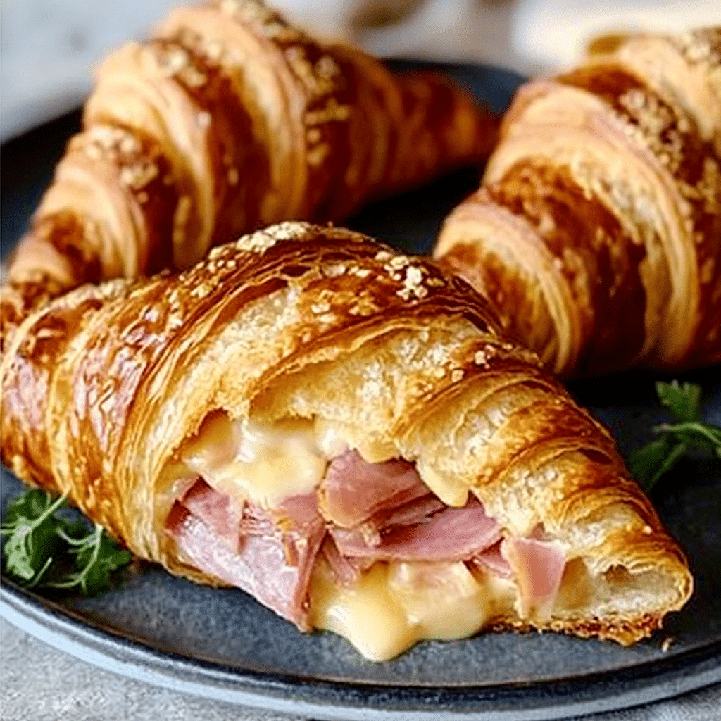 Buttery Ham and Cheese Croissants