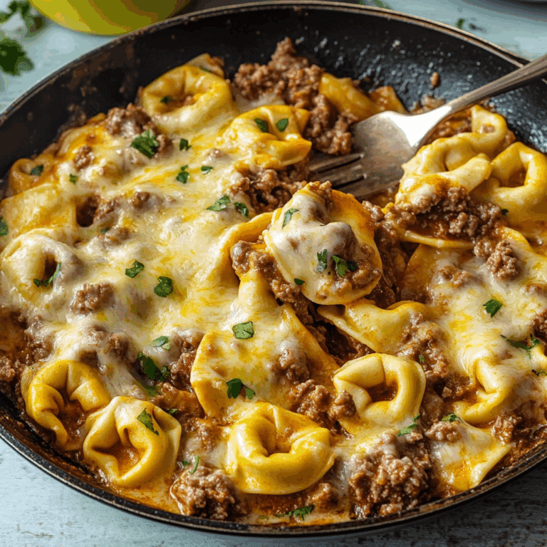 Cheesy Beef Enchilada Tortellini Skillet
