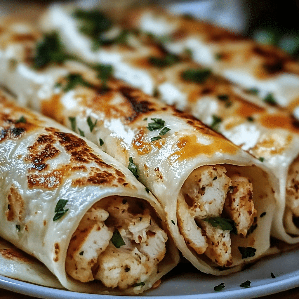Cheesy Garlic Chicken Wraps