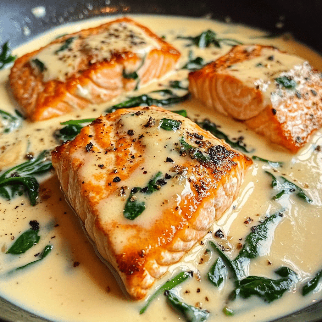 Rich Creamy Salmon Florentine