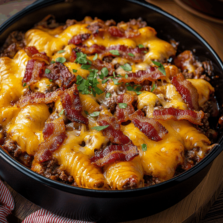 BBQ Bacon Cheeseburger Casserole