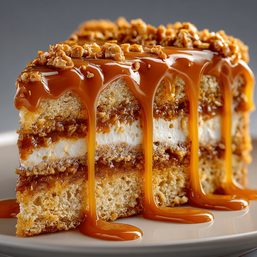 Delicious Caramel Toffee Crunch Cake