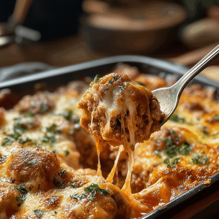Easy Dump and Bake Meatball Casserole