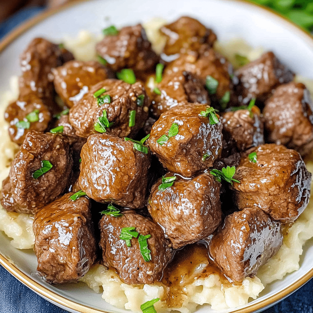Slow Cooker Garlic Butter Beef Bites
