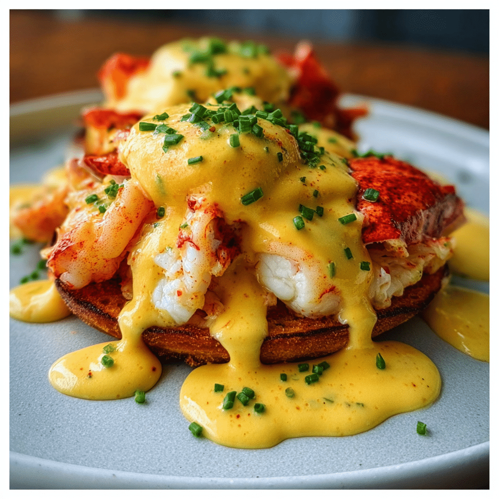 Bay Lobster Eggs Benedict with Cajun Hollandaise