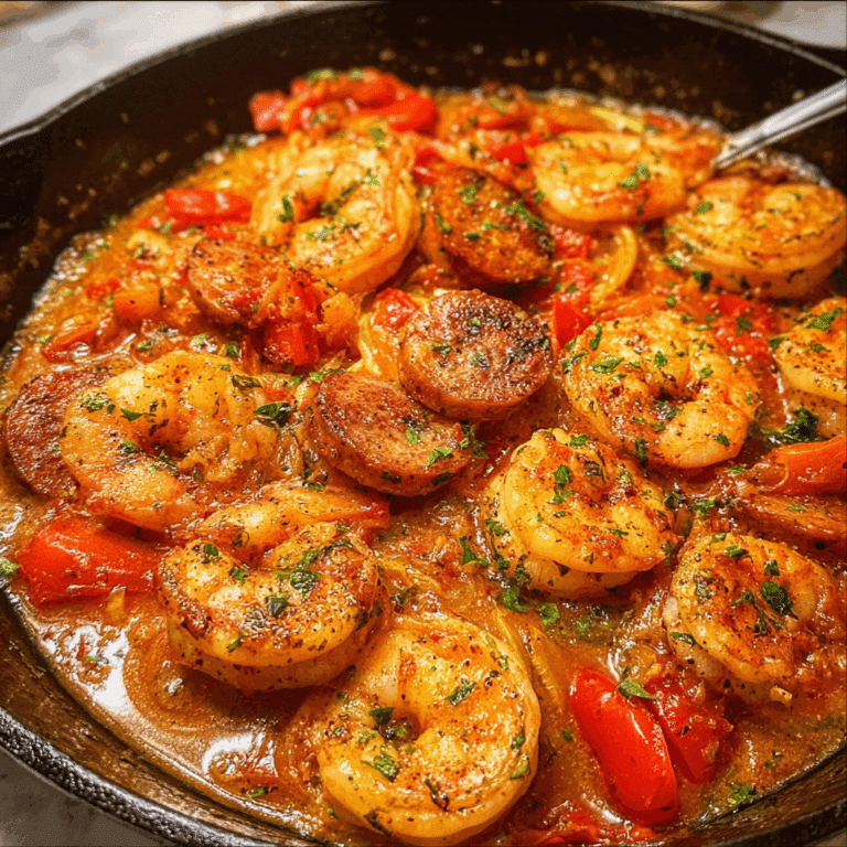 Spicy Shrimp and Sausage Skillet