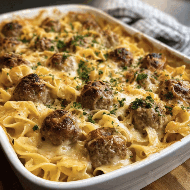 Swedish Meatball Noodle Bake