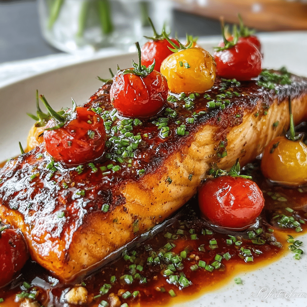 Sweet Bourbon Peach Salmon Recipe