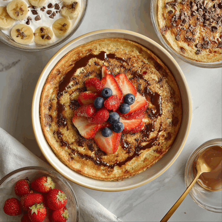 Baked Protein Pancake Bowl