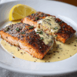 Blackened Salmon with Creamy Dijon Sauce