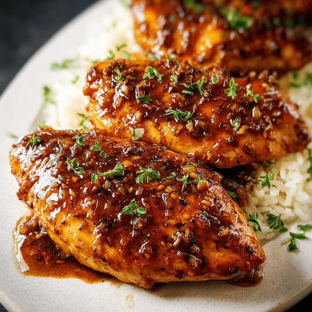 Juicy Honey Garlic Chicken Breasts