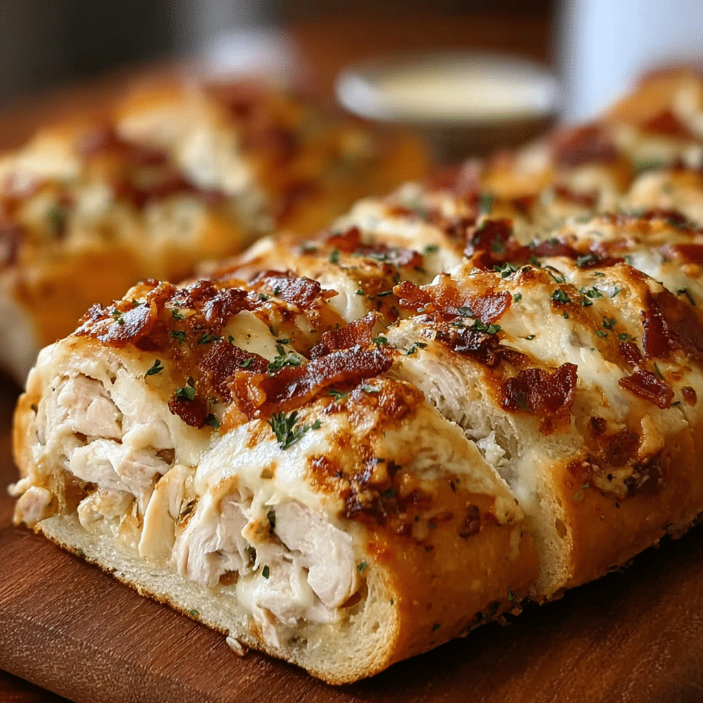 Chicken Bacon Ranch Stuffed Bread