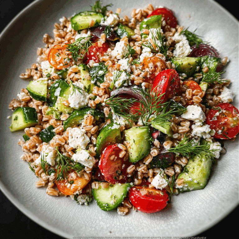 Farro Greek Salad with Feta and Dill
