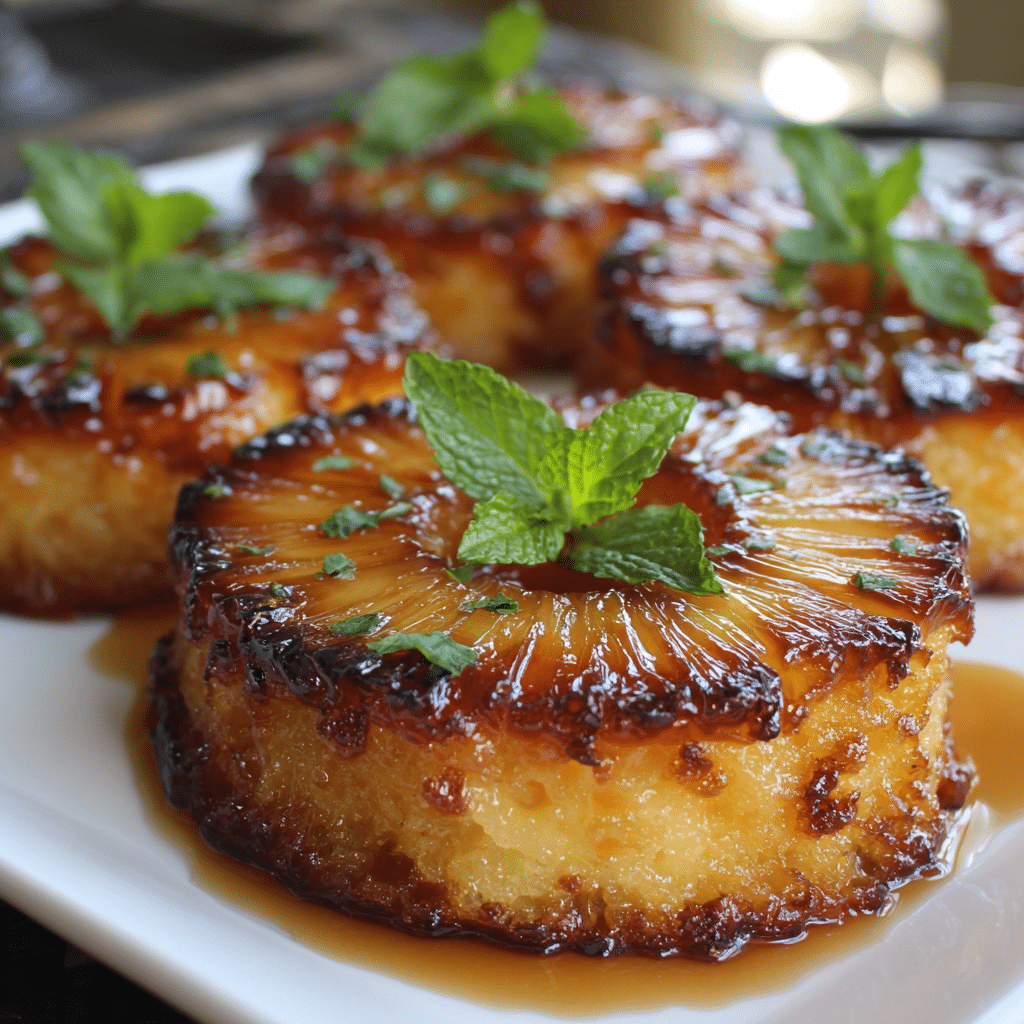 Grilled Pineapple Upside Down Cakes
