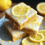Lemon Brownies with Lemon Glaze