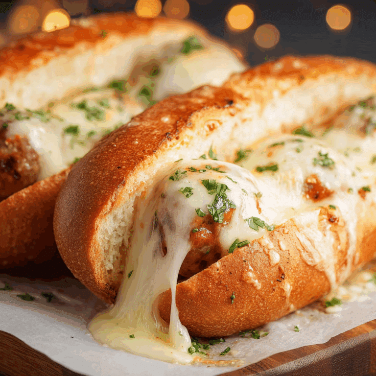 Meatball Subs with Cheese and Garlic Butter