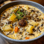 Potato and Sausage Chowder with Wild Rice