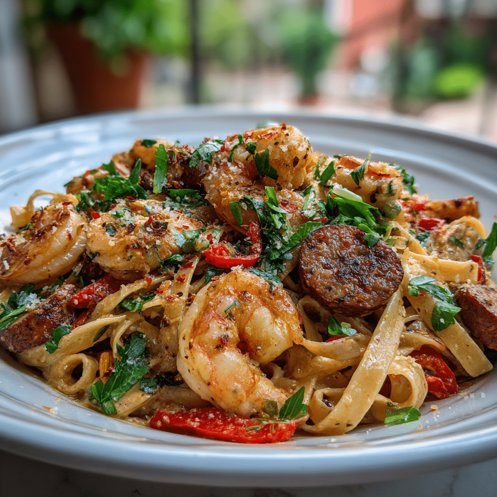 Cajun Shrimp Pasta with Sausage
