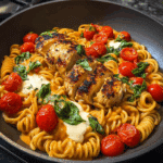 Caprese Chicken Pasta with Creamy Tomato Sauce