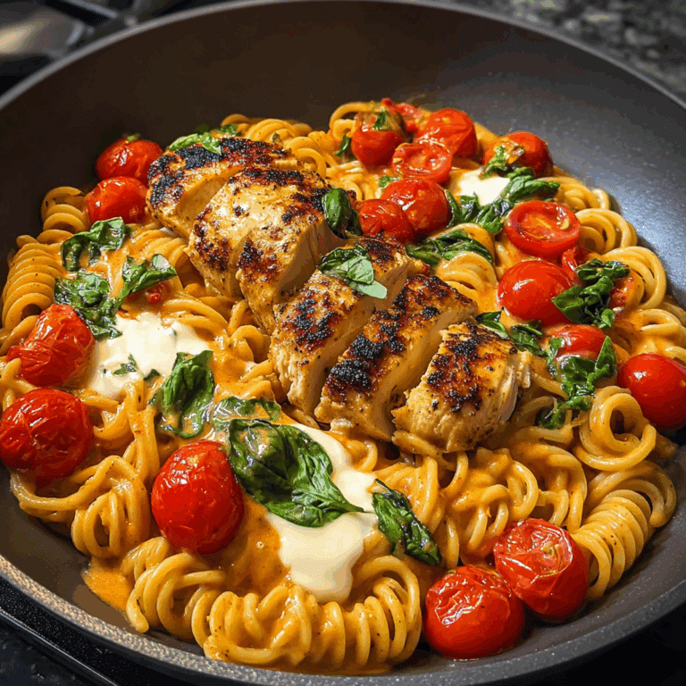Caprese Chicken Pasta with Creamy Tomato Sauce