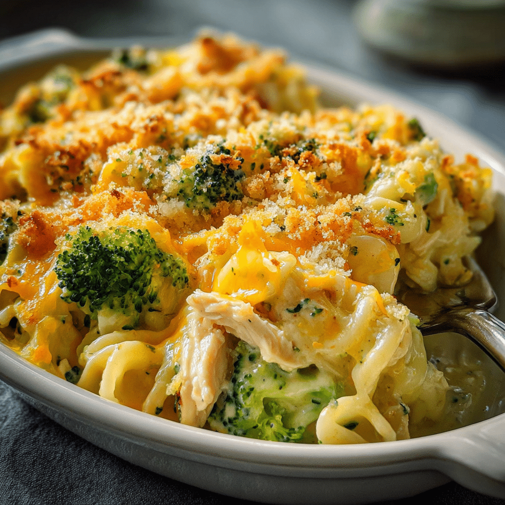 Chicken Noodle Casserole With Broccoli & Cheese