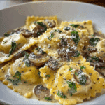 Creamy Mushroom Ravioli Sauce with Parmesan