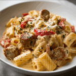 Creamy Sausage Pasta with Roasted Red Peppers