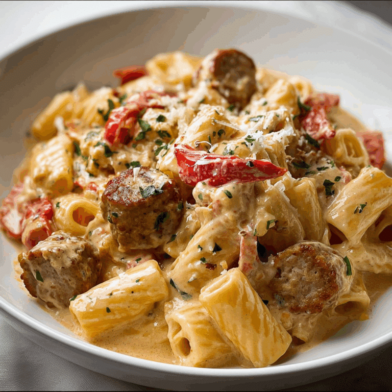 Creamy Sausage Pasta with Roasted Red Peppers