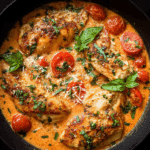 Creamy Tomato Chicken Skillet with Fresh Parmesan