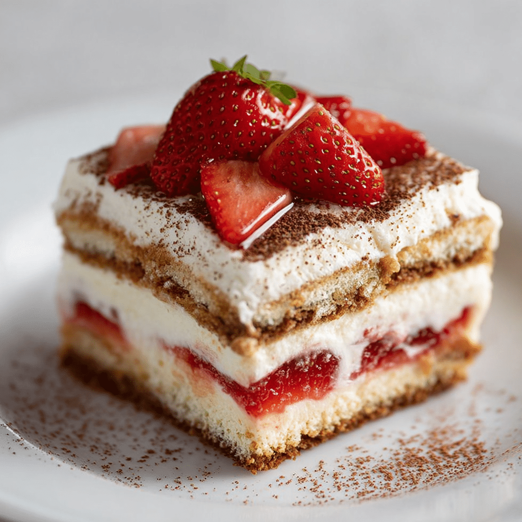 Fresh & Creamy Strawberry Tiramisu