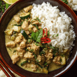 Ground Chicken Thai Green Curry with Coconut Milk