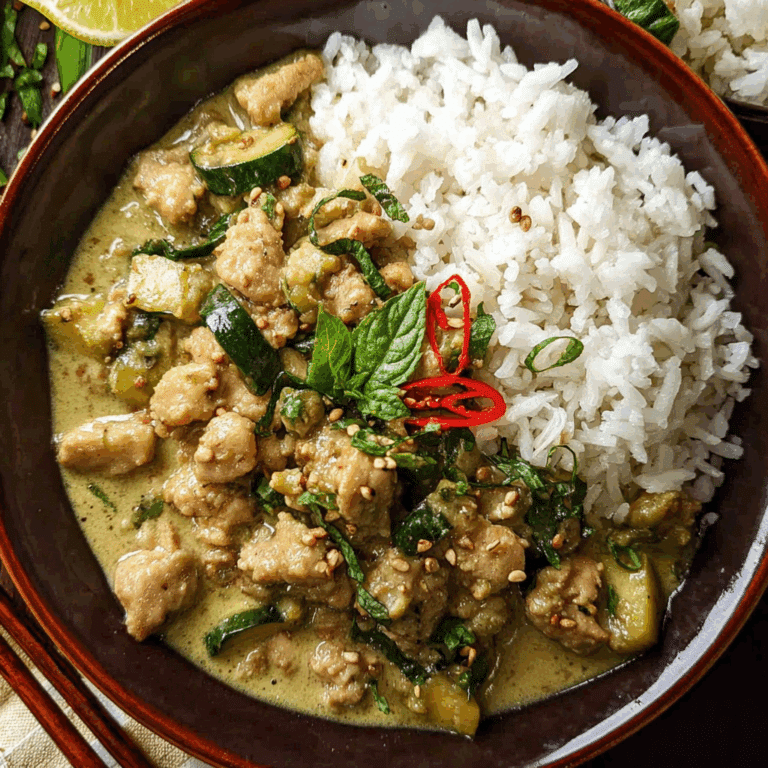 Ground Chicken Thai Green Curry with Coconut Milk