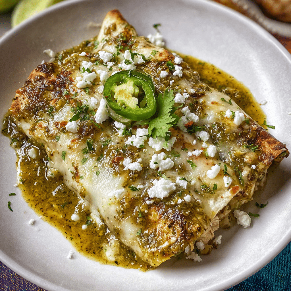 Salsa Verde Chicken Enchiladas