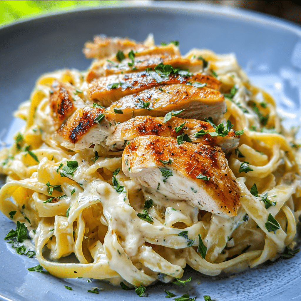 Skinny Low-Fat Chicken Fettuccine Alfredo