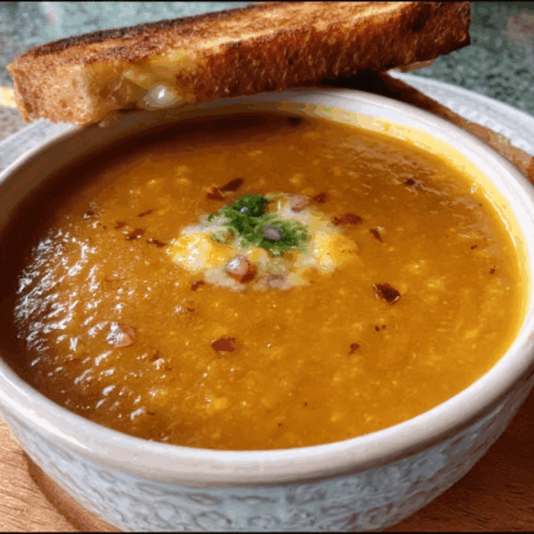Tikka Red Lentil Soup and Mango Chutney Onion Cheese Toasties