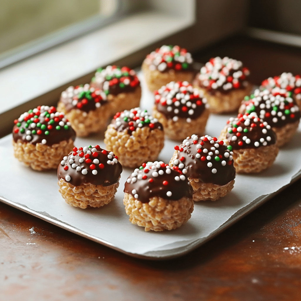 Christmas Chocolate Rice Krispie Balls