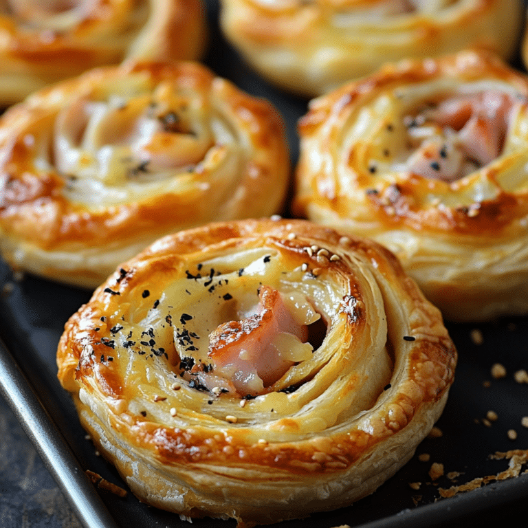 Ham and Cheese Puff Pastry Pinwheels